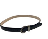 Nine and Company Womens M Black Designer Leather Belt With wear - $9.71