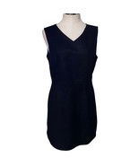 GAP Vintage Wool Blend V-Neck Sleeveless Sheath Dress Size 10 Navy Black - $46.40