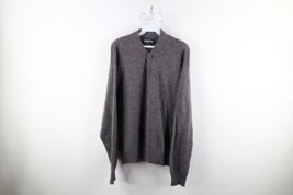 Vtg 70s Streetwear Mens Large Blank Wool Blend Knit Henley Sweater Rainbow USA - £54.47 GBP