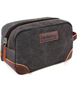 Toiletry Bag For Men, Leather And Canvas Toiletry Bags, Kit For Men, Travel - $38.42