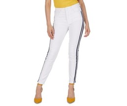 Numero Womens High Rise Side Stripe Skinny Jeans, 32, Navy/White - $98.99