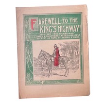 Antique 1897 Farewell to the Kings Highway Sheet Music T B Harms Co. New York - £17.56 GBP