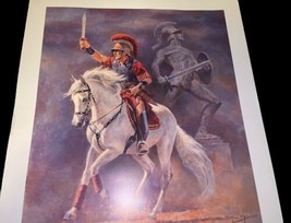 USC Trojan Mascot Signed Traveler Conquest Art Print Fred Stone 27x 21" Football image 2