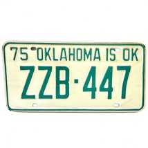 1975 United States Oklahoma Tulsa County Passenger License Plate ZZB-447 - £14.72 GBP