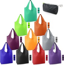 Reusable Grocery Bags Machine Washable Reusable Shopping Bags Bulk Colorful 10 P - £29.60 GBP