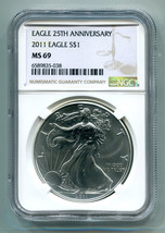 2011 American Silver Eagle Ngc MS69 New Brown Label Premium Quality Nice Coin Pq - £40.73 GBP