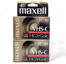 Maxell TC 30 HGX Gold Camcorder Videocassettes 203020 Brand New Sealed - £5.65 GBP