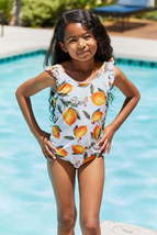 Marina West Swim Float On Ruffled One-Piece in Citrus Orange - £27.68 GBP
