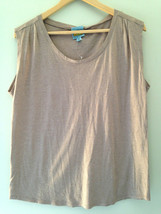 NEW! C &amp; C California Beige Gold Cotton Modal Sleeveless Shirt Top M $78 - £35.98 GBP