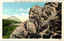 Grandfather Mountain Altitude 5964 Feet Western North Carolina Postcard - £17.39 GBP
