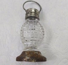 Vintage salt or  pepper shaker small glass lantern  oil lamp 3&quot; - $4.95