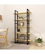 vidaXL Book Cabinet Natural wood and black Pinewood, Metal Large - $6,373.40 MXN
