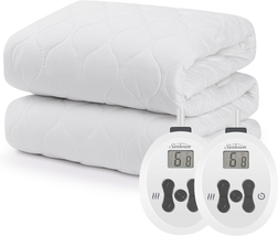 Quilted Electric Heated Mattress Pad Water Resistant Heating Bed Warmer Washable - £94.62 GBP+