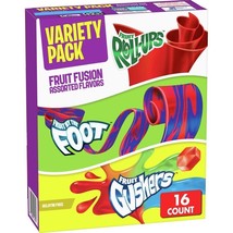 Fruit Roll-Ups, Fruit by the Foot, Gushers, Snacks Variety Pack, 16 ct - £6.18 GBP