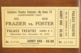 1970 Boxing Match Ticket Palace Theater Joe Frazier VS Bob Foster Albany NY - £27.86 GBP
