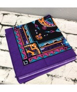 Wamcraft Bandana Vintage 90&#39;s Hanky Handkerchief Scarf Purple Southwest 22&quot; - $19.79