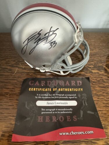 Primary image for James Laurinaitus Autographed Ohio State Helmet with COA!  