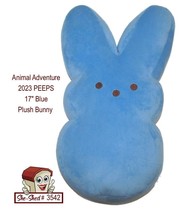 PEEPS Blue Plush Bunny 17 inch Animal Adventure Plush Toy Stuffed Animal - £14.10 GBP
