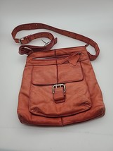 Nino Bossi Orange Leather Crossbody Satchel Purse Bag Handbag  - $22.00
