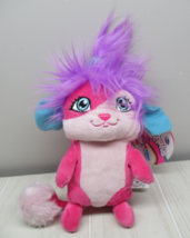 Popples Plush Sunny Pink Purple hair blue ears Spin Master 2015 stuffed animal - $12.86