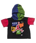 VTG 90s Nike Air Jordan Baby Toddler Multi Color Block Short Sleeve Hoodie 12M - $148.50