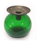 Gunnar Ander LindshammarCandle Holders Sweden Green Glass Bulbs Brass To... - $24.74