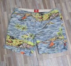 Toes On The Nose Men Board Shorts Size Med Swim Trunks Colorful Hawaiian... - £16.51 GBP