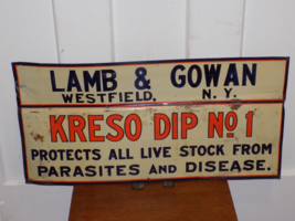 Vintage Kreso Dip No. 1 Protects Livestock from Disease Metal Sign - $415.80