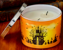 NEW Haunted House Graveyard 2 Wick Chocolate Cupcake Scent Halloween Jar... - $9.95