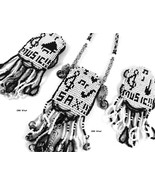 NEW Music Amulet Pouch Beads Necklace Earring Set Sax Guitar Piano Keyboard - $75.00