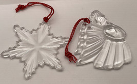 Crystal Christmas ornaments Angel and snowflake gorgeous 2 By 2.5 inches - £7.49 GBP