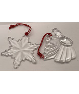 Crystal Christmas ornaments Angel and snowflake gorgeous 2 By 2.5 inches - £7.41 GBP