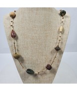 Vintage Peruvian Statement Necklace 40 Inch Single Strand Pullover - $552.14 MXN