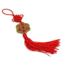 FENG SHUI 8 COIN TASSEL RED Hanging Cure Good Fortune NEW Luck Wealth Pr... - $7.95