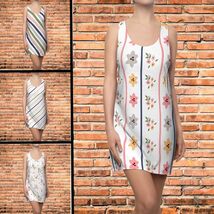 Cute Floral and lines Racerback Short Dress Beach - $39.99+