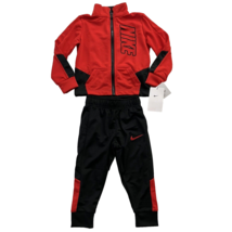 Nike Toddler Boy 2 Piece Tracksuit Jacket &amp; Pants Red Black Size 12 Month - £23.56 GBP