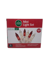 140 Red &amp; Clear White Mini Lights White Wire Christmas New - $13.52 CAD