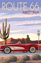 Arizona - Route 66 - Corvette Travel POSTER  | 24X36&quot; - $24.30