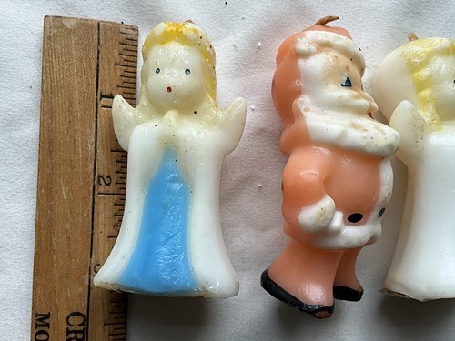 Vintage Lot Of 3 Gurley Christmas Candles Angels And Santa Item image 9