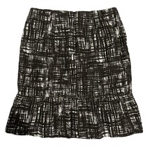 Ann Taylor Trumpet Skirt Size 8 Medium Black White Cotton Spandex Lined ... - £11.46 GBP