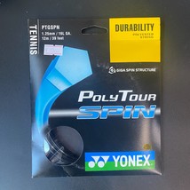 YONEX POLYTOUR Spin 1.25mm 12m 16LGA 39ft Tennis String Racket Black NWT... - $22.67