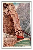 Hanging Bridge Royal Gorge Colorado CO UNP WB Postcard W22 - £3.07 GBP