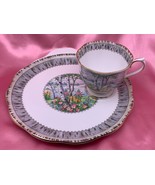 Royal Albert Silver Birch Tea Cup &amp; Plate Snack Set 1957-1997 DISCONTINU... - £25.91 GBP