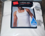 Hanes ~ Men&#39;s 4-Pack T-Shirts Tanks Undershirts White 100% Cotton ~ L - $22.02