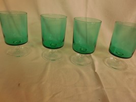 4 Cristal d&#39;Arques Cavalier Spruce Green Water Goblets - $29.69