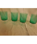 4 Cristal d&#39;Arques Cavalier Spruce Green Water Goblets - $564.31 MXN