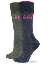 Realtree Womens Merino Wool Cushion Slouch Scrunch Boot Crew Socks 2 Pair - £12.86 GBP