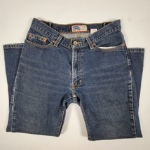 Vintage Y2K 90S Old Navy Blue Jeans Women&#39;s Denim Bootcut Side hem slit Mid Rise - £14.31 GBP