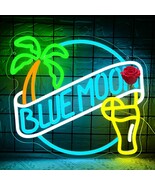 Blue Moon Beer Neon Signs Dimmable Bar Neon Beer Light Sign for Wall Dec... - $53.99