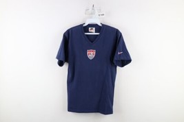 Vintage 90s Nike Womens Medium Faded USA National Team Soccer V-Neck T-Shirt USA - £39.52 GBP